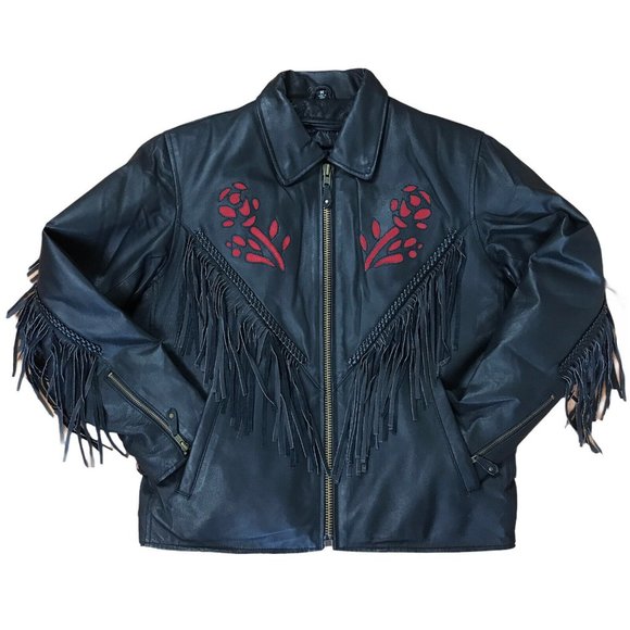 USA Bikers Jackets & Blazers - USA Bikers  Insulated Fringe  Leather Jacket